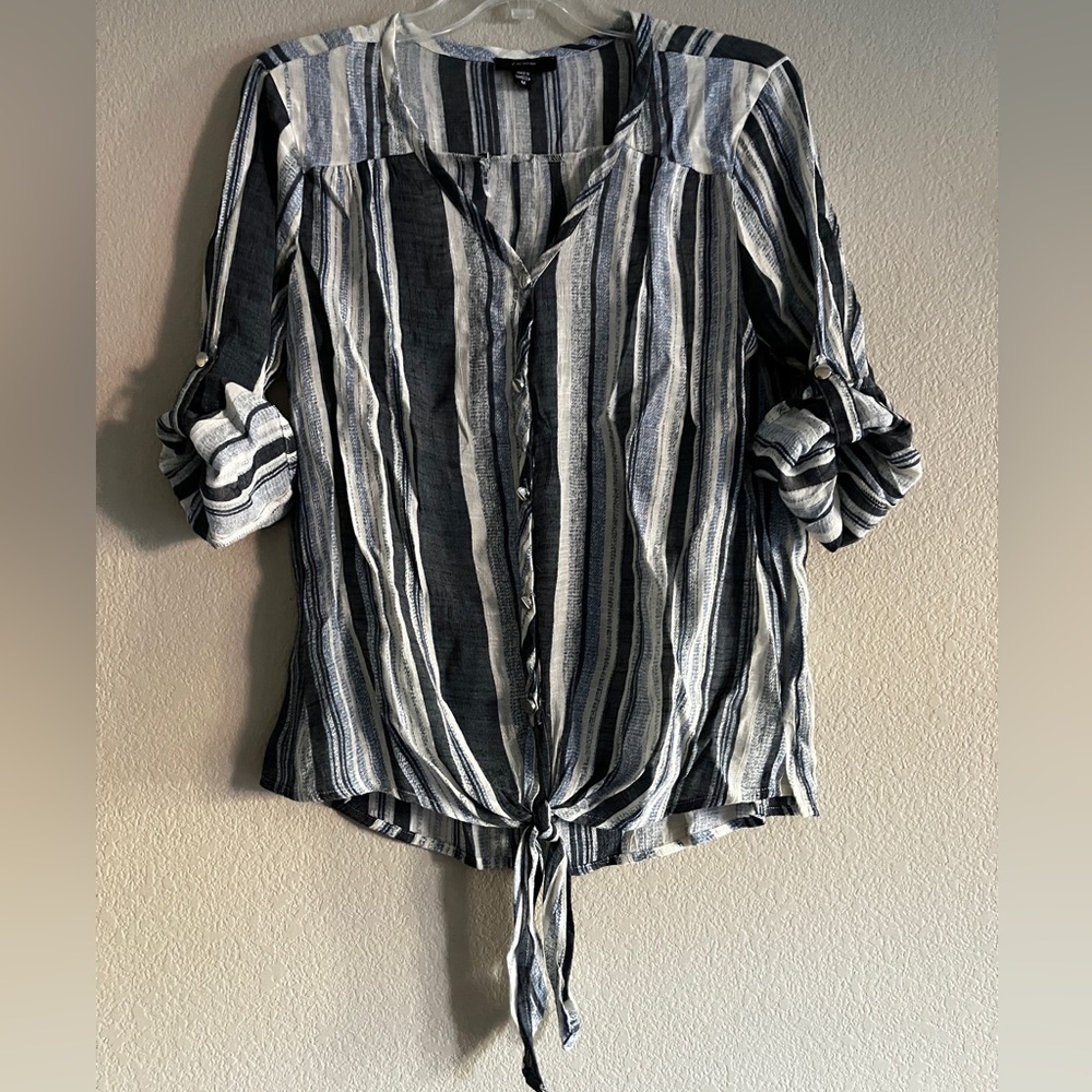 Blue & White Striped Blouse